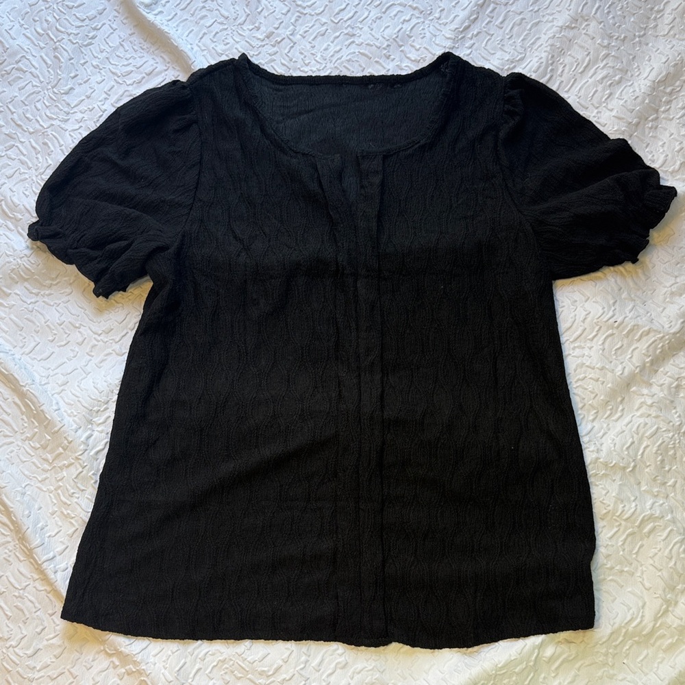 Chic Black Puff Sleeve Blouse